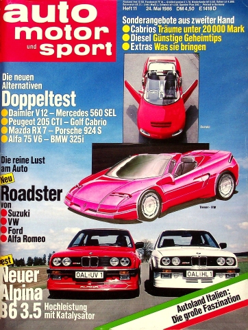 Deckblatt Auto Motor und Sport (11/1986)